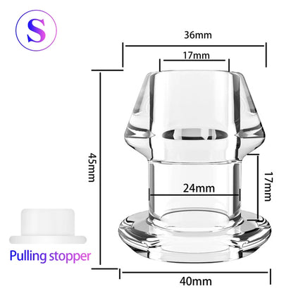 5 Sizes Hollow Anal Plug With Matched Stopper Enema Anal Expander Butt Plug Peep Vagina and Anus Dilation SM Sex Toys For Women