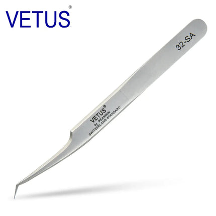 VETUS Original 32-SA Tweezers Hyperfine High Precision Non-magnetic Anti-acid Pincers Eyelash Grafting Manicure ESD Forceps
