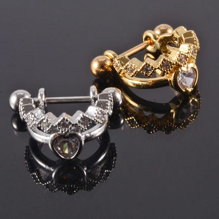 1pc Ear Tragus Cartilage Ring Stainless Steel Barbell With Cz Hoop Cartilage Cuff Piercing Helix Daith Rook Lobe Earrings