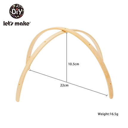 Let's Make 1set Baby Bed Bell Toy Holder Wood Rattles Bracket Mobile Crib Newborn Bell Crib Toy For 0-12 Month Wooden DIY Crafts