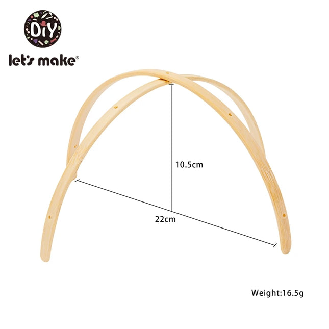 Let's Make 1set Baby Bed Bell Toy Holder Wood Rattles Bracket Mobile Crib Newborn Bell Crib Toy For 0-12 Month Wooden DIY Crafts