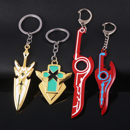Game Xenoblade Chronicles 2 Key chains Metal MONADO Pyra Mythra Sword Rex Core Chaveiro Keyrings car Key Chain Jewelry