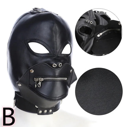 PU Leather Fetish Hood Headgear Sex Toys for Women BDSM Bondage Sex Mask Bdsm Toys Adult Games Sex Products for Adults
