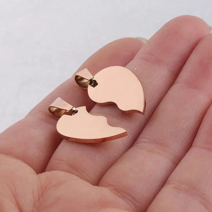 20pcs 100% Mirror Polished Stainless Steel Heart Blank Puzzle Charm Pendant Broken Heart Charm Pendants High Polished Wholesale