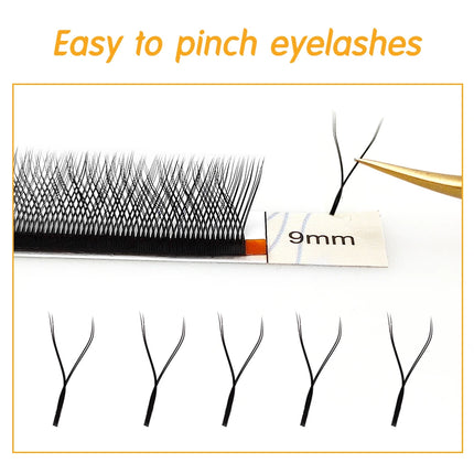LAKANAKU Cilios YY Eyelashes Extensions 6 Trays Eyelashes 0.07 C D 8-12 Mix YY Lashes Natural Soft Premade Fans Faux Cilios