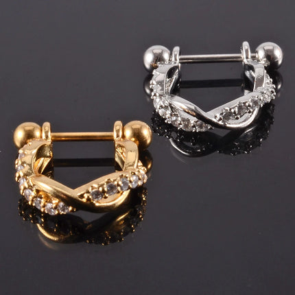 1pc Ear Tragus Cartilage Ring Stainless Steel Barbell With Cz Hoop Cartilage Cuff Piercing Helix Daith Rook Lobe Earrings