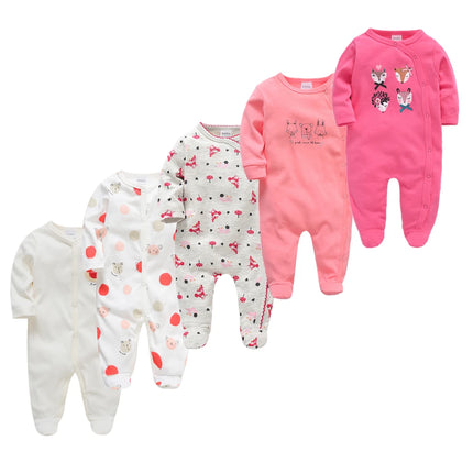 5pcs Honeyzone Winter Toddler Animal Footies New Born Baby Clothes Set Soft Breathable Pyjama Ubranka Dla Niemowlat Clothing Set