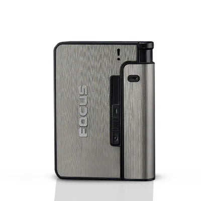 Automatic Cigarette Case Metal Cigarette Boxes 10pcs Cigarette Capacity Can Mount Lighter Men Gadget Tool Nice Gift Dropshipping
