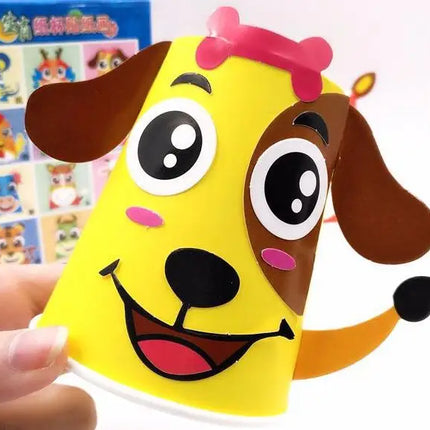 12pcs Children 3D DIY handmade Paper Cups Sticker Material Kit Whole Set Kids Kindergarten School Art Craft Educational Toys GYH