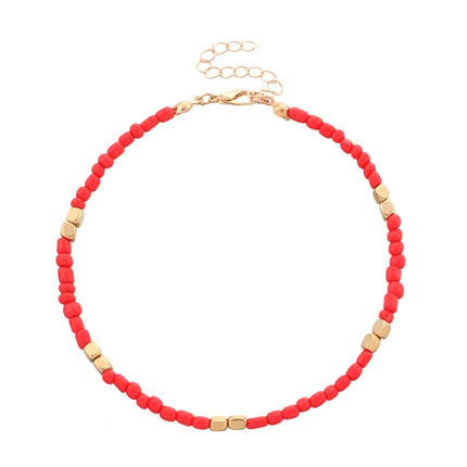 Bohemian Colorful Glass Beaded Anklet For Women Handmade Anklets on the leg Summer Beach Barefoot Jewelry Gift 21cm long,1 Piece