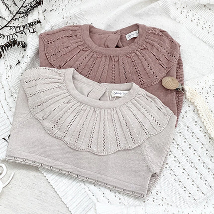 Baby Girls Romper Autumn New Born Baby Knitted Romper Ruffle Long Sleeve Newborn Baby Clothes Infant Baby Jumpsuits Girl overall