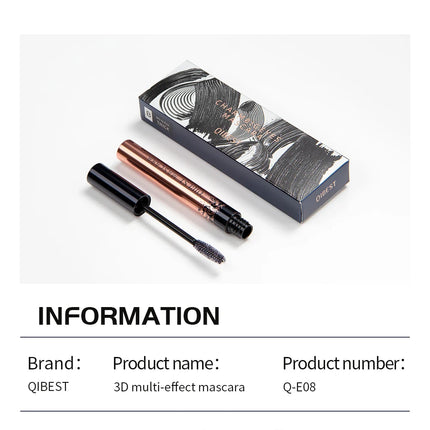 QIBEST Black Mascara Eyelashes Mascara 4D Silky Eyelashes Lengthening Eyelashes Makeup Waterproof Mascara Volume Eye Cosmetics