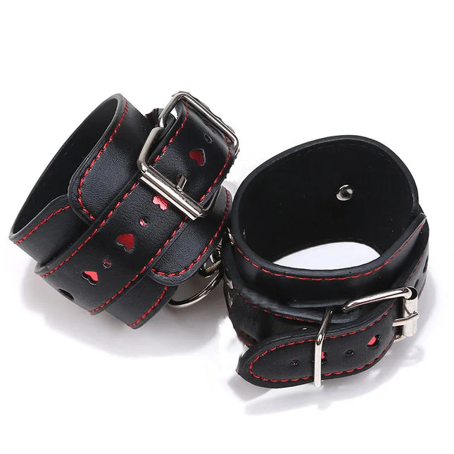 Hearts Handcuffs Ankle Restraints Cosplay Strict Bondage Play Punk BDSM Adult Games Sex Flirt Toys Midnight Lover Handcuff