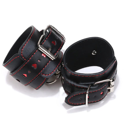 Hearts Handcuffs Ankle Restraints Cosplay Strict Bondage Play Punk BDSM Adult Games Sex Flirt Toys mid-night Lover Handcuff