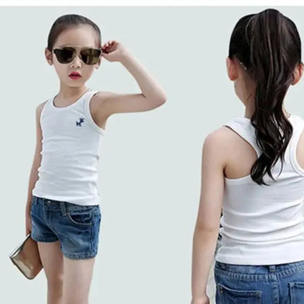 Fashion Children T-shirts for Girls Candy Color Baby Boys Graphic Tee Cotton Vest Tops Kids Summer Clothes Sleeveless T-Shirt