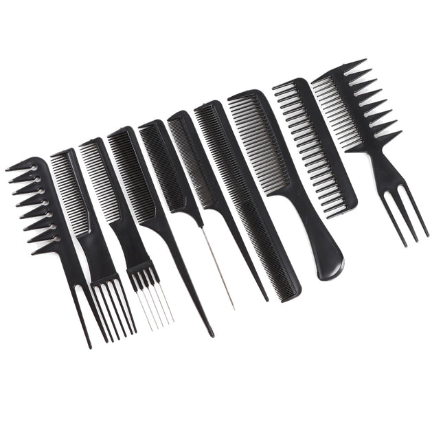 10Pcs Hair Comb Hairdresser Brush Black Plastic Hair Brushes Hair Styling Tail Comb Mini Portable Salon Hair Dressing Tools