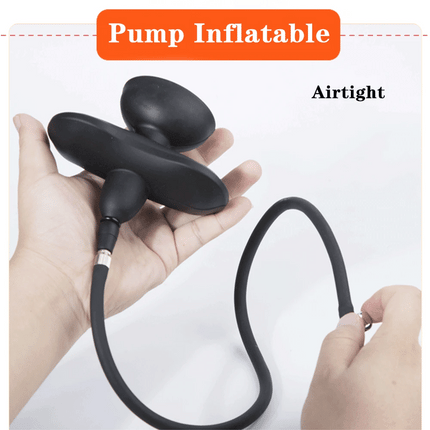 Inflatable Silicone Penis/Ball Gag Oral Dildo Open Mouth Plug Expandable Pump Big Anal Butt Plug Vibrator BDSM Flirt Sex Tools