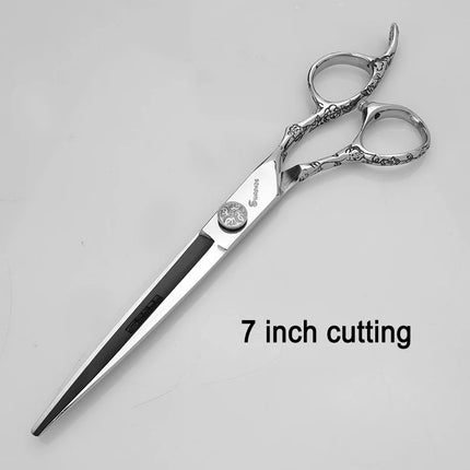 6/7 inch Japan440c Steel Professional Barber Scissors Hair Design Tool Barber Scissors Hairstylist Hairdressing Scissors Salon