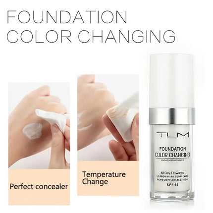 New TLM Foundation Magic Color Changing Foundation Liquid Soft Matte Long Lasting Hydrating Makeup Base maquiagem