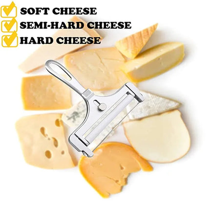 Aluminum Alloy Cheese Slicer with Wire Adjustable Thickness Cheese Butter Cutter  for Soft and Semi-Hard Cheeses Kitchen Gadgets