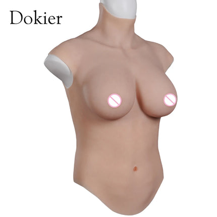 Dokier Realistic Bloodshoot Realistic Silicone Breast Forms Fake Crossdressing Transgender Sissy Drag Queen Cosplay  Breastplate