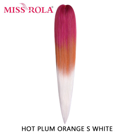 Miss Rola Synthetic 26 Inches 75g Kanekalon Hair Wholesale Bulk Braid Hair Extension Pre Stretched Pink Blonde Twist Jumbo Braid