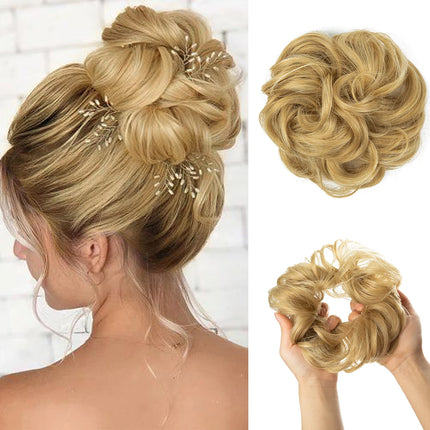 Synthetic Hair Bun Extensions Messy Curly Elastic Hair Scrunchies Hairpieces Synthetic Chignon Donut Updo Hair Pieces for Women