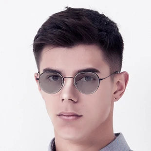 BLUEMOKY Metal Eyebrow Prescription Glasses for Men Fashion Square Photochromic Optical Eyeglasses Progressive Eyewear