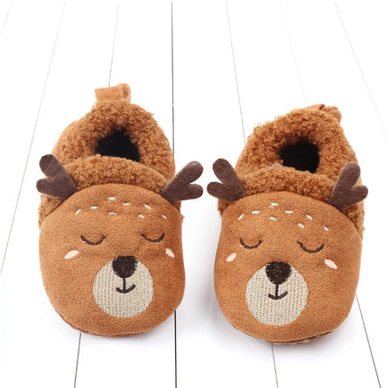 Super Keep Warm Infant Slippers Toddler Baby Shoes Baby Boy Girl Knit Crib Shoes Cute Cartoon Anti-slip Prewalker Baby Slippers
