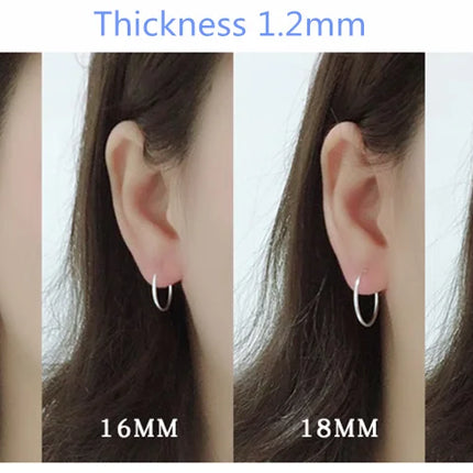 925 Sterling Silver Simple Ear Bone Hoop Earrings For Women Small Hoop Earrings Ear Bone Buckle Round Circle Earrings Hoops Gift