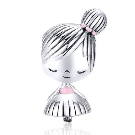 WOSTU Family Heart Charm High heels Mirror Makeup Pendant Bee Boy & Girl Charm Dreamcatcher Beads Jewelry Making Copper Zircon
