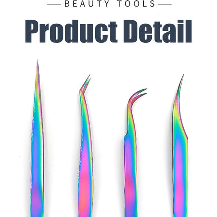 1 pcs Stainless Steel Eyelashes Tweezers Professional For Lashes Extension Eyebrow Tweezers Curved Straight Nipper Makeup Tools
