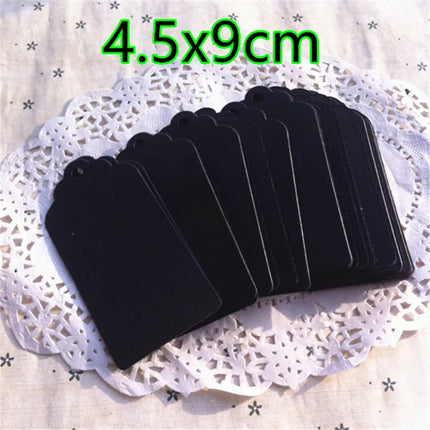 500PCS 350gsm Black Paper Tag DIY Blank Cardboard Handmade Party Birthday Wedding Christmas Gifts Flowers Box Bottles Label Tags