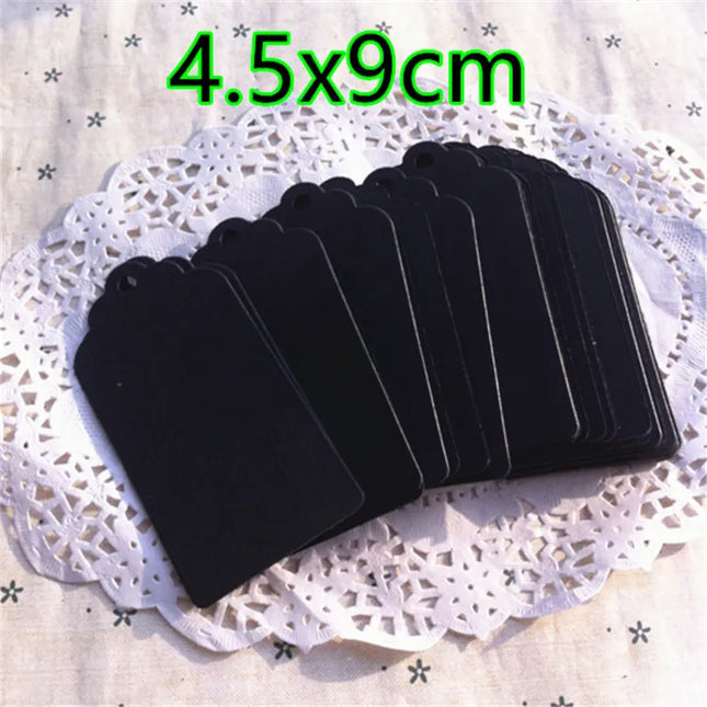 500PCS 350gsm Black Paper Tag DIY Blank Cardboard Handmade Party Birthday Wedding Christmas Gifts Flowers Box Bottles Label Tags
