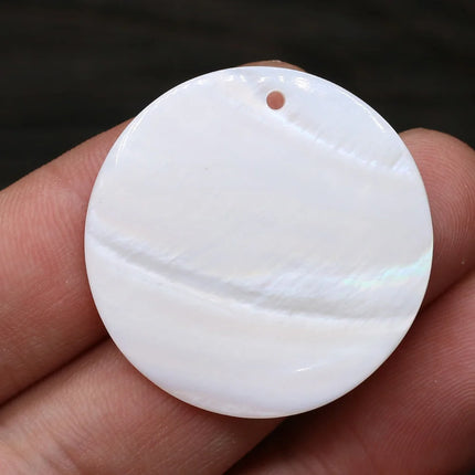 10PC Natural Mother of Pearl Shell Pendant Round Freshwater Shell Beads Charms for Women Jewelry Making DIY Necklace Earrings
