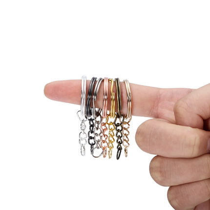 20/50Pcs Key Ring Key Chain Round Split Keyfob Keyrings with Jump Ring for DIY Keychain Pendants Jewelry Making Accessories
