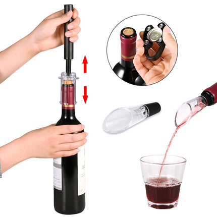 Air Pump Wine Bottle Opener Air Pressure Vacuum Wine Stopper Beer Lid Opener Corkscrew Corks Out Tool  Kitchen Accessories