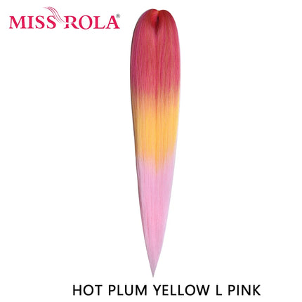 Miss Rola Synthetic 26 Inches 75g Kanekalon Hair Wholesale Bulk Braid Hair Extension Pre Stretched Pink Blonde Twist Jumbo Braid