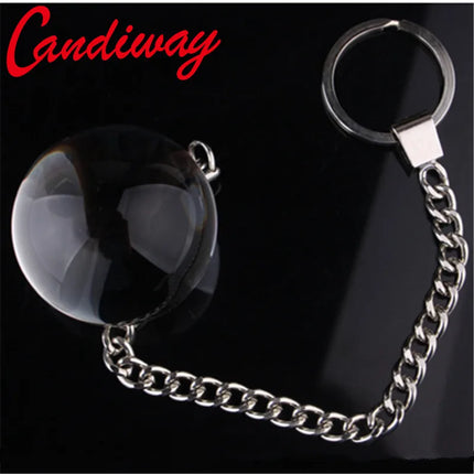 Candiway Crystal Glass 35mm Vaginal Ball With Metal Chain Anal Prostate Stimulate Unisex Adult Intimate Toys For Women Men