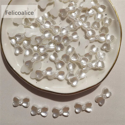 100pcs Assorted Pink ABS Pearl Bow Heart Flatback Cabochons DIY Resin Shaker Charms Molds Stuff Moon Star Slime Fillings Fillers