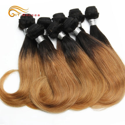 Short Curly Hair Bundles 100% Human Hair Extensions Brazilian Hair Weave Bundles 8 Pcs/Lot Ombre Bundles For Women