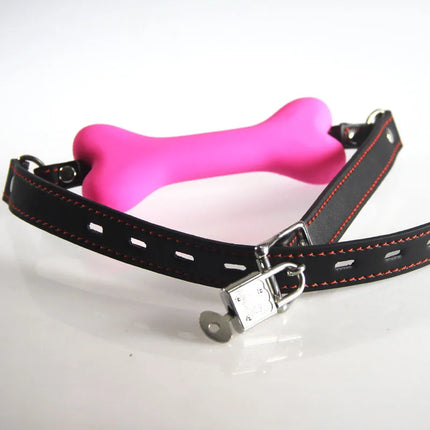 Silicone Bone Gag for women BDSM bandage Adult Lock Oral Mouth slave Fixation dog Stuffed chastity Flirting Sex Toys cosplay