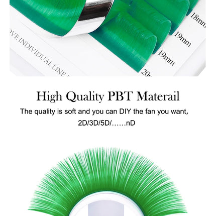 Fadvan Colored Eyelashes Extension Easy Fanning Red Green Blue Brown Purple Colorful Auto Blooming Makeup Lashes 15-20mm Long