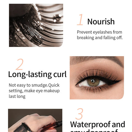 QIBEST Black Mascara Eyelashes Mascara 4D Silky Eyelashes Lengthening Eyelashes Makeup Waterproof Mascara Volume Eye Cosmetics