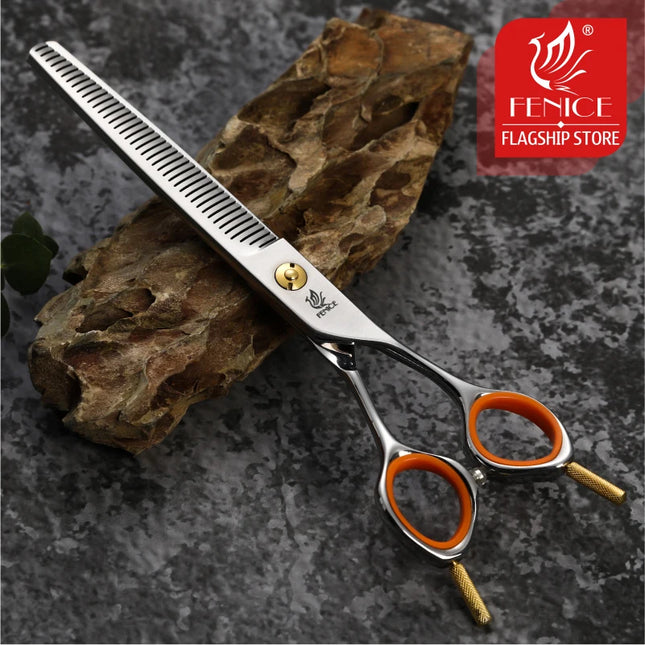 Fenice 7.0inch Professional Dog Grooming Thinning Scissors 50% Thinning rate JP440C Pets Shears for Animal Tools Beauticians