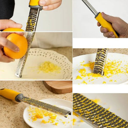 Stainless Steel Cheese Grater Citrus Lemon Zester Peeler Cheese Lemon Fruit Chocolate Grater With Non-Slip Handle Kitchen Gadget