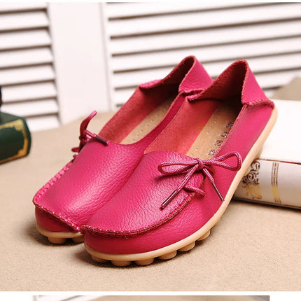 Women Flats Hot Sell Colourful Leather Women Loafers Ballet Pointed Toe Flats Ladies Shoes Loafers Plus Size 44 Zapatos De Mujer