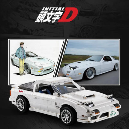 Redsun Initial D Technical Building Block 1:12 Scale Mazdas Rx7 Savanna Fc-3s Radio 2.4ghz Remote Control Car Brick RC Toys