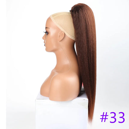 22INCH Synthetic Yaki Hair Extension Ponytail Fake Drawstring Ponytail Hairpiece Synthetic Afro Plaited Ponytail Tresse Longue