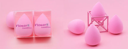 Custom Your Logo Cosmetics Beauty Sponge Latex Free and Vegan Makeup Black Sponge Set  Powder Cream Liquid Application with Box